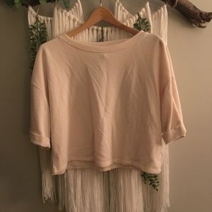 Cream/tan cropped sweater shirt